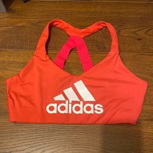 Adidas coral sports bra